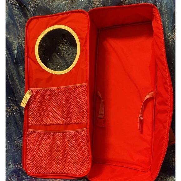 EUC American GIRL Doll Carrier Backpack Case Red & Pink with Luggage Tag - Picture 2 of 11